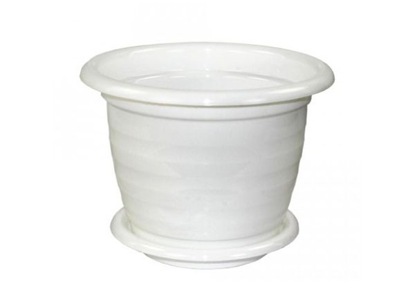 White plastic pot